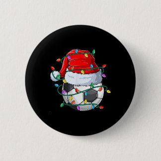 Christmas Soccer Xmas Santa Sports Hat Ll Kids Boy 6 Cm Round Badge