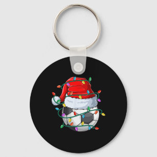 Christmas Soccer Xmas Santa Sports Hat Ll Kids Boy Key Ring