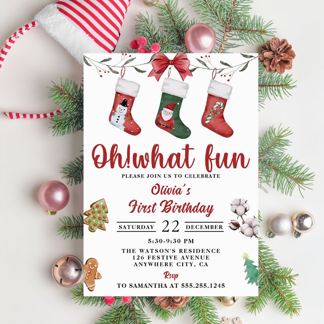 Christmas Sock Birthday Party Invitation (Creator Uploaded)
