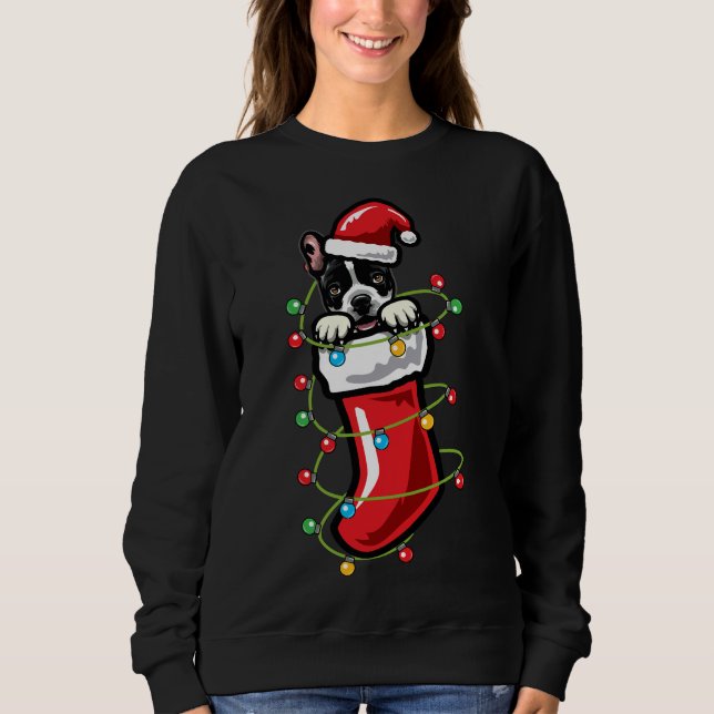 Christmas Sock French Bulldog Sweatshirt (Front)