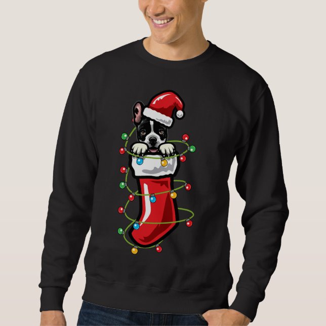Christmas Sock French Bulldog Sweatshirt (Front)