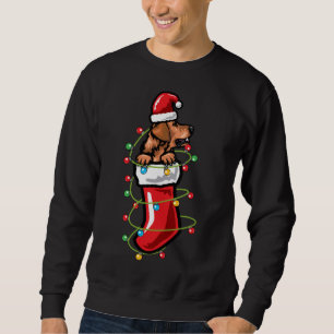 Christmas Sock Golden Retriever Active Sweatshirt