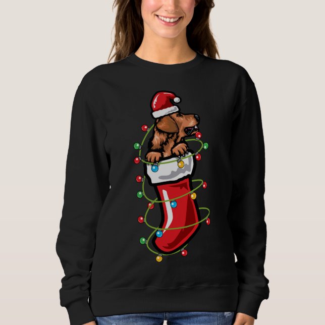 Christmas Sock Golden Retriever Active Sweatshirt (Front)