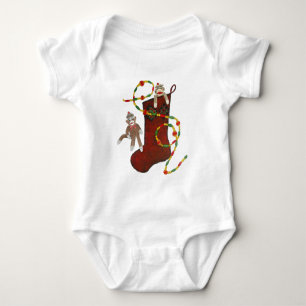 Christmas Sock Monkey Baby Creeper