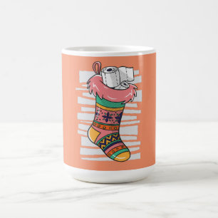 Christmas Sock with Toilet Paper Gift Coffee Mug