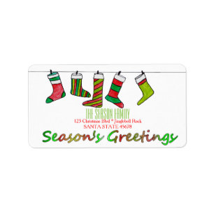 Christmas sockings  Season's Greetings Label