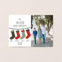 Christmas socks as a family of four