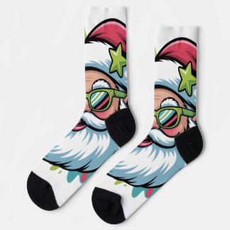Christmas socks featuring Santa Claus