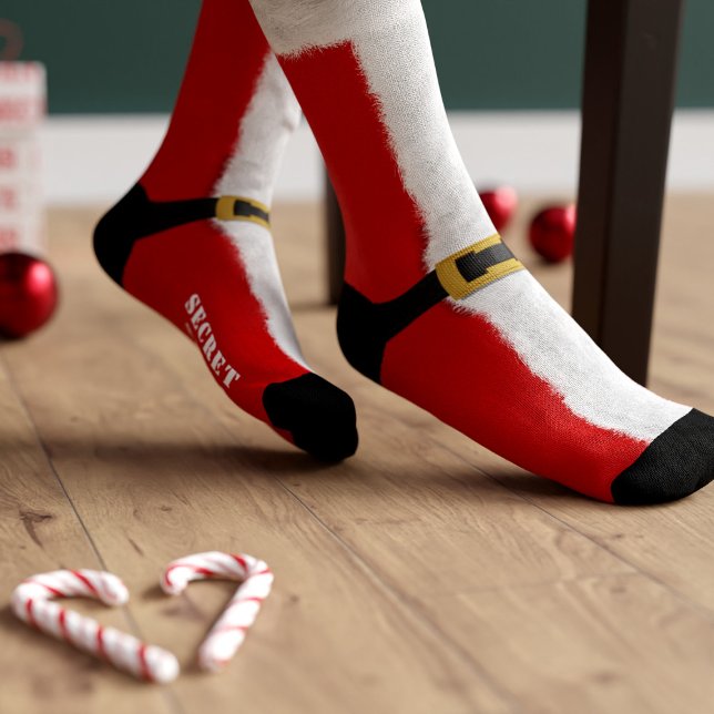 Christmas Socks Fun Red & White Secret Santa Gift (A fun and festive pair of socks suitable for all Secret Santas.)