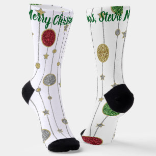 Christmas Socks Glitter Garland