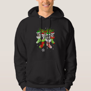 Christmas Socks Pajama Siberian Husky Dog Puppy Hoodie