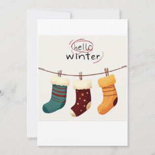 Christmas socks presents  holiday card