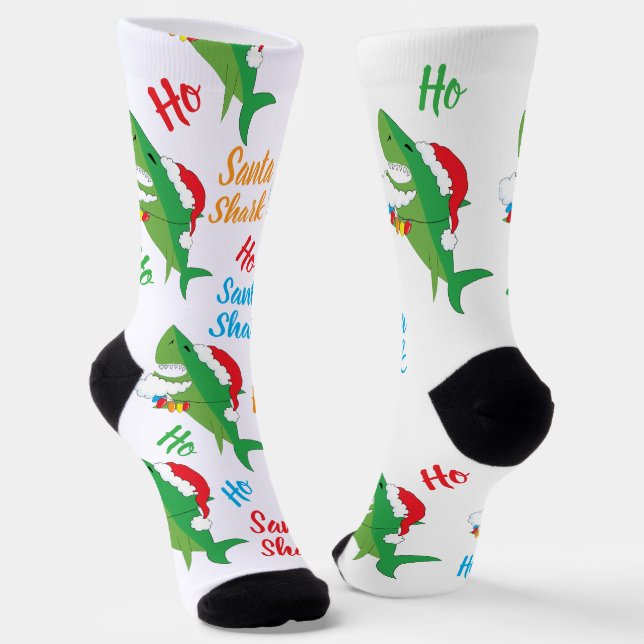 Christmas Socks Santa Shark (Angled)