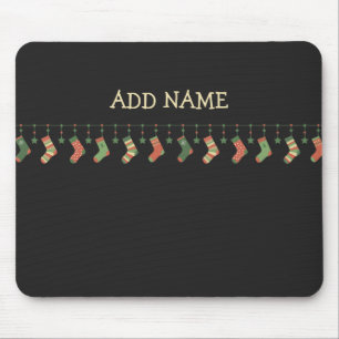 Christmas socks seasonal stockings add name mouse pad