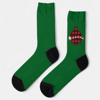 Christmas Socks with Santa Clause Ornament