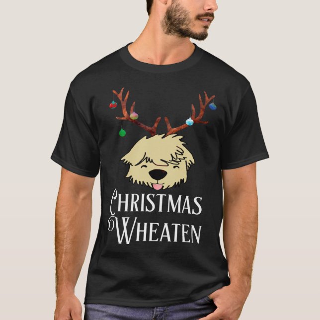 Christmas Soft Coated Wheaten Terrier Dog Reindeer T-Shirt (Front)