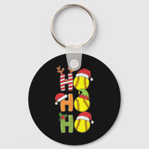 Christmas Softball Ho Ho Ho Softball Xmas Sport Me Key Ring