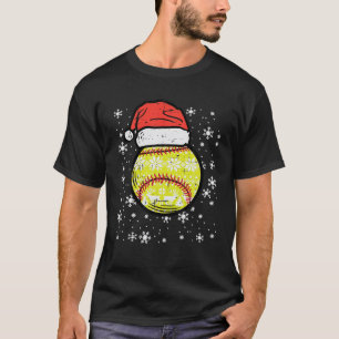 Christmas Softball Santa Xmas Sports Men Women Kid T-Shirt