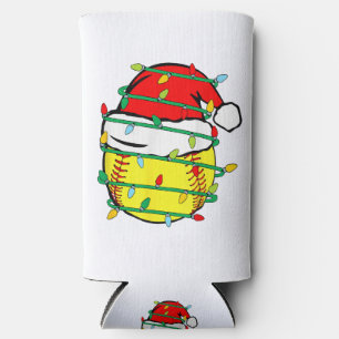 Christmas Softball Seltzer Can Cooler