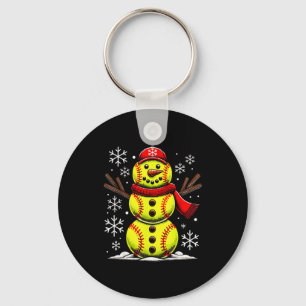 Christmas Softball Snowman Girls, Softball Christm Key Ring