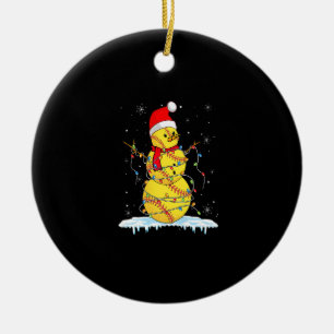 Christmas Softball Snowman Santa Xmas Lights for B Ceramic Tree Decoration