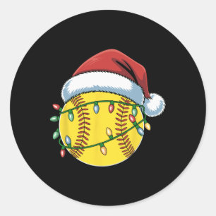 Christmas Softll Ll Santa Hat Softll Xmas Lights Classic Round Sticker