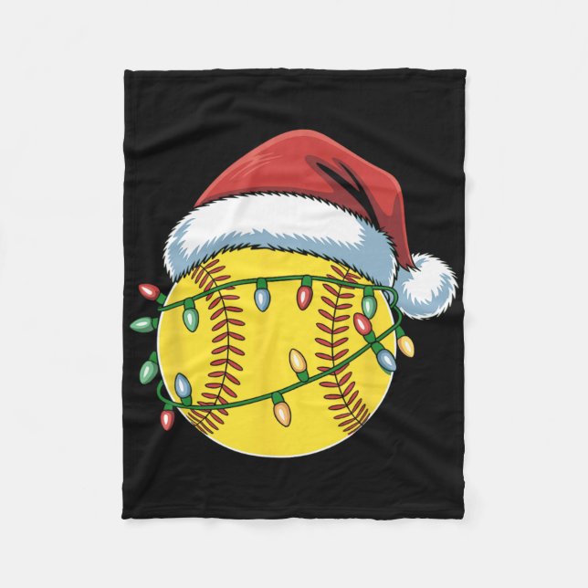 Christmas Softll Ll Santa Hat Softll Xmas Lights  Fleece Blanket (Front)
