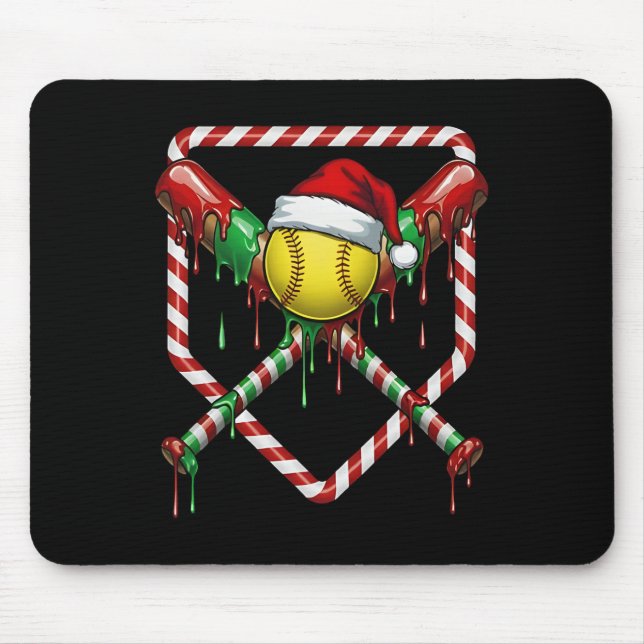 Christmas Softll Santa Hat Ice Cream Drip Men Wome Mouse Pad (Front)
