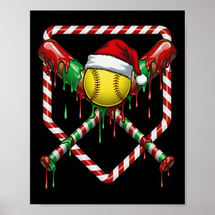 Christmas Softll Santa Hat Ice Cream Drip Men Wome Poster