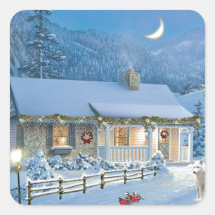 Christmas Solitude Square Sticker