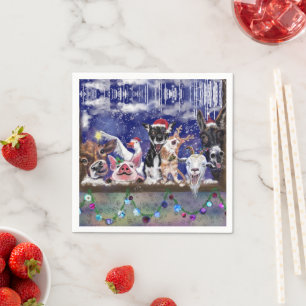 Christmas Song - Animal Party - Happy Napkin
