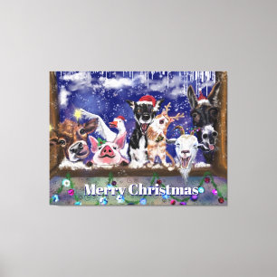 Christmas Song - Animal Party - Merry Christmas Canvas Print