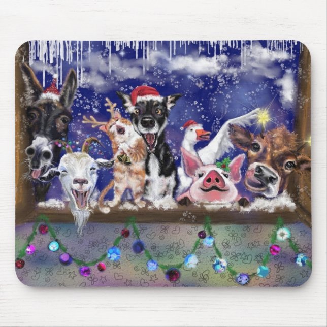 Christmas Song - Animal Party Mouse Pad (Front)