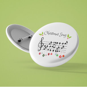Christmas Song  birds singing  7.5 Cm Round Badge