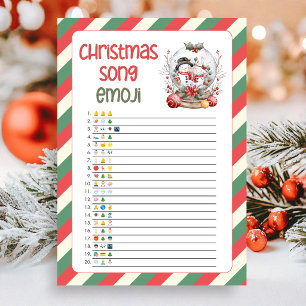 Christmas Song Emoji Fun Christmas Guess Game Holiday Card