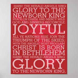 Christmas Song Lyrics Hark the Herald Angels Sing Poster