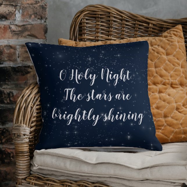 Christmas Song O Holy Night Blue Elegant Holiday Cushion (Creator Uploaded)