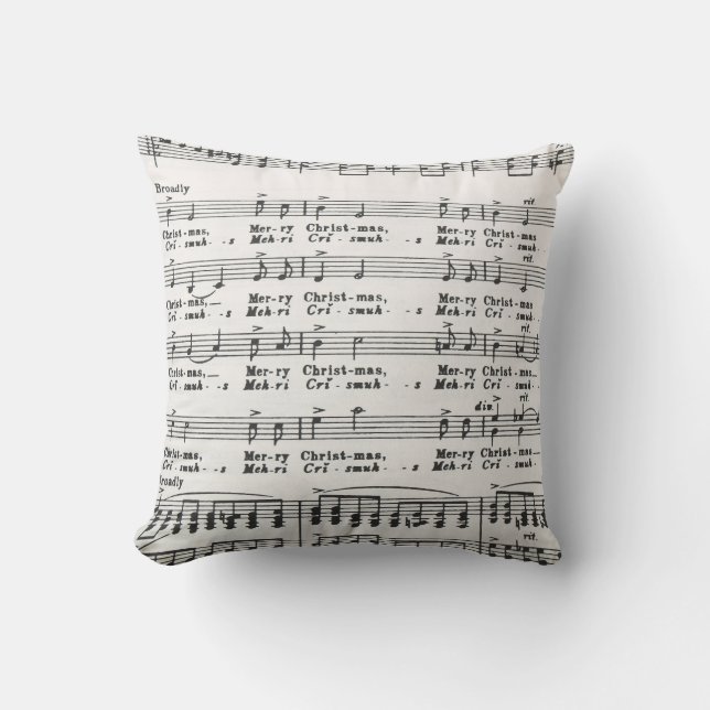 Christmas Song Sheet Music Merry Christmas Cushion (Front)