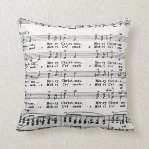 Christmas Song Sheet Music Merry Christmas Cushion