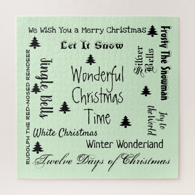 Christmas Songs Holiday Difficult Puzzle (Vertical)