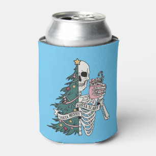 Christmas Sorta Scary Sorta Merry Funny Skeleton  Can Cooler
