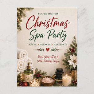Christmas Spa Party Invitation card