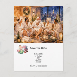 Christmas Spa Party Invitation Postcard