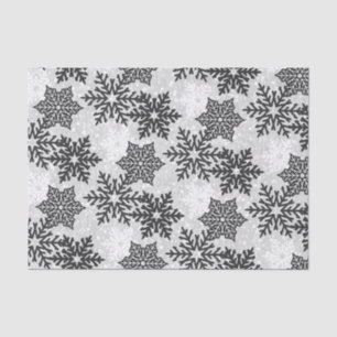⭐ Christmas Sparkle Black and White ❄ Snowflakes Tissue Paper