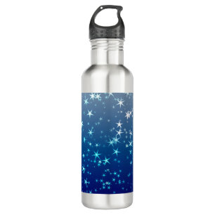 Christmas Sparkles Stars Blue Sky 710 Ml Water Bottle