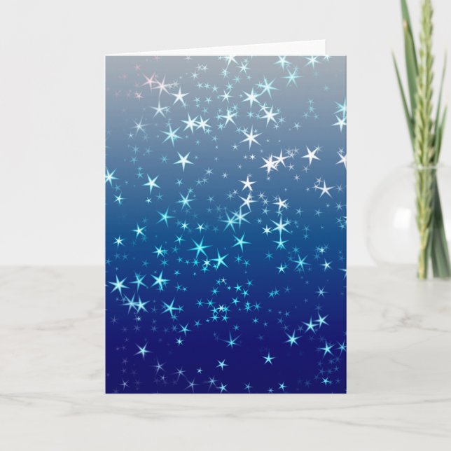 Christmas Sparkles Stars Blue Sky Card (Front)