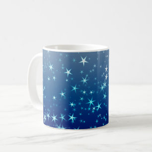 Christmas Sparkles Stars Blue Sky Coffee Mug