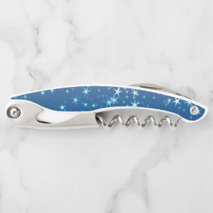Christmas Sparkles Stars Blue Sky Corkscrew