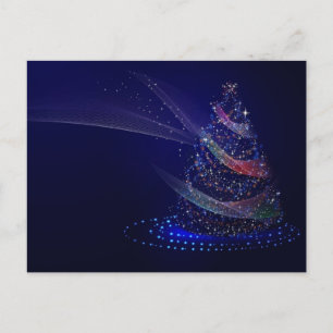 Christmas sparkling lights holiday tree postcard