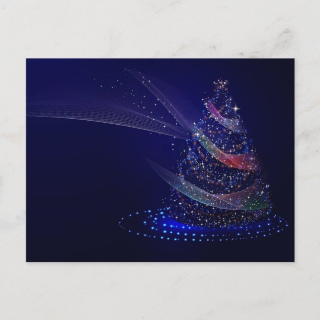 Christmas sparkling lights holiday tree postcard (Front)